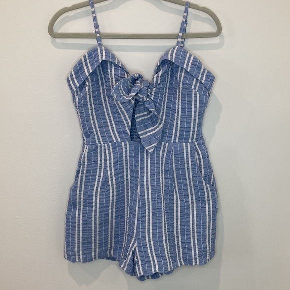Lost + Wander Waves Stripe Tie Front Romper - Picture 5 of 11